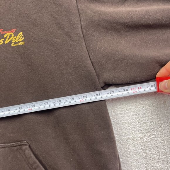 H&M x Sonnie's Deli Men's M Loose Fit Printed Hoodie Pocket Mocka Brown - Picture 4 of 11